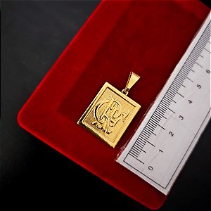 Pingente Flamengo CRF Placa P - Banhado a Ouro 18k