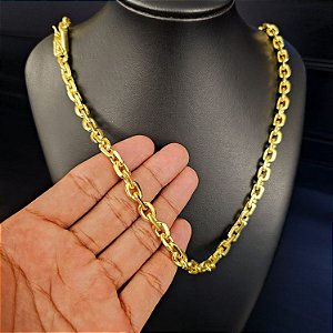 Corrente Cadeado 8mm Fecho Gaveta - Banhado a Ouro 18k