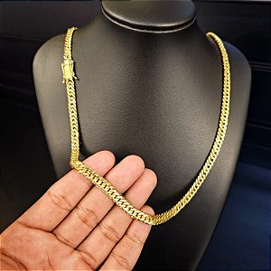 Corrente Grumet 5mm Fecho Gaveta Duplo 750 - Banhado a Ouro 18k