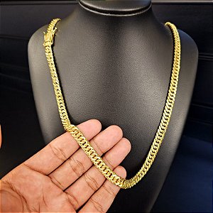 Corrente Grumet 8mm Fecho Gaveta Duplo 750 - Banhado a Ouro 18k