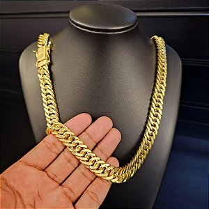 Corrente Grumet 13mm Fecho Gaveta Duplo 750 - Banhado a Ouro 18k