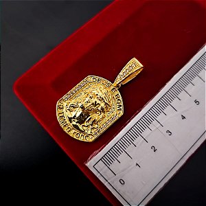 Pingente Deus é Bom o Tempo Todo Cravejado P - Banhado a Ouro 18k