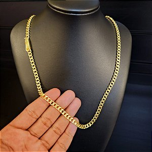 Corrente PITBULL 5mm Fecho Gaveta - Banhado a Ouro 18k