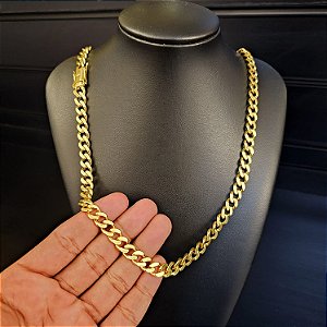 Corrente PITBULL 10mm Fecho Gaveta Duplo 750 - Banhado a Ouro 18k