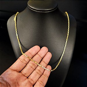 Corrente Tijolinho 3mm Fecho Bomba - Banhado a Ouro 18k