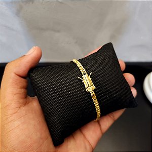 Pulseira Grumet 3mm Fecho Gaveta Duplo 750 - Banhado a Ouro 18k
