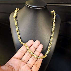 Corrente Balão 10mm Gaveta Duplo 750 - Banhado a Ouro 18k