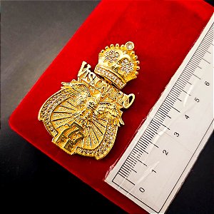 Pingente Visionário 777 Cravejado - Banhado a Ouro 18k