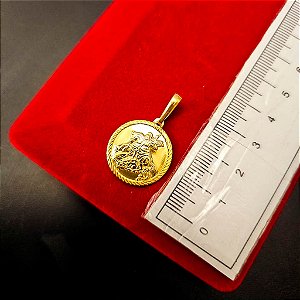 Pingente São Jorge Redondo PP - Banhado a Ouro 18k
