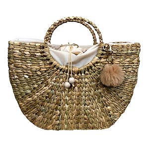 Bolsa búzios com forro - Palha de milho