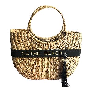 Bolsa búzios com faixa personalizada - palha de milho