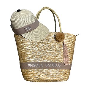 Kit bolsa Florianópolis + boné maleável com faixa personalizada
