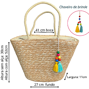 Bolsa Florianópolis Palha De Trigo Com Chaveiro De Brinde