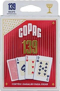 Baralho 139 Tradicional COPAG, Naipe Convencional ou Grande, Azul ou  Vermelho, 55 Cartas para Jogar