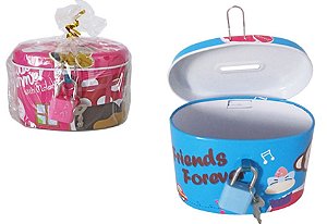 Cofre de metal lata, com cadeado - Wellmix