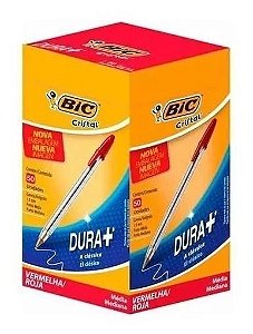Caneta esferográfica, cristal dura +, vermelha, 50 un - BIC