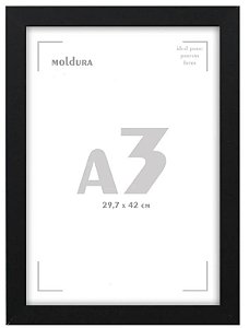 Moldura quadro A3 30x42 cm, com acetato, preto