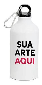 GARRAFA DE ALUMINIO BRANCA PERSONALIZADA 500 ML- 100 UNIDADES