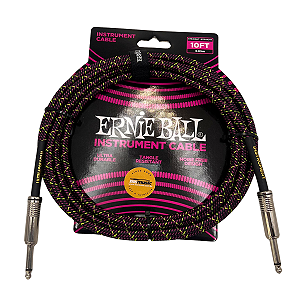 CABO P/ INSTRUMENTO 10 (3,04 METROS) PLUG RETO/RETO TRANCADO PURPLE PYTHON P06427 ERNIE BALL