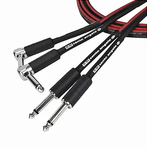 Cabo Paralelo Santo Angelo 15ft (4,5m) – 2 Conectores P10 90° + 2 Conectores P10 Reto – 0,20mm – Preto