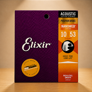 ENCORDOAMENTO 010 EXTRA LIGHT 10 47 PHOSPHOR BRONZE P/VIOLAO ACO 16002 ELIXIR