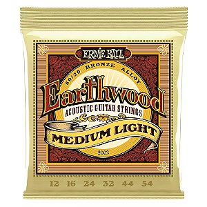 ENCORDOAMENTO 012-054 P/ VIOLAO ACO EARTHWOOD MEDIA LEVE 80/20 BRONZE P02003 ERNIE BALL