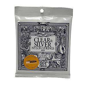 ENCORDOAMENTO P/ VIOLAO CLASSICO ERNESTO PALLA BLACK AND SILVER NYLON MEDIA P02406 ERNIE BALL