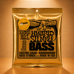 ENCORDOAMENTO 045-105 P/ BAIXO 4 CORDAS HYBRID SLINKY NIQUEL P02833 ERNIEL BALL