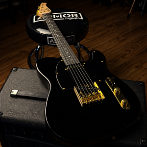Guitarra Seizi Vintage Saitama TL Black Gold com Bag