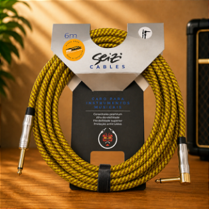 CABO PARA INSTRUMENTO SEIZI ENERGY 6M P10R/ P10A - YELLOW & BROWN