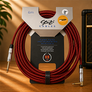 CABO PARA INSTRUMENTO SEIZI ENERGY 6M P10R/ P10A - RED & BLACK