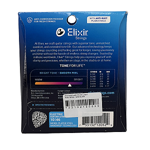 Encordoamento para Guitarra Elixir Nanoweb 010