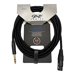 CABO PARA MICROFONE SEIZI ENERGY MIC 3M XLR/ P10 - BLACK