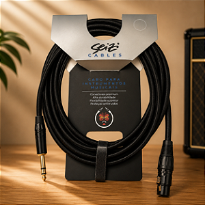 CABO PARA MICROFONE SEIZI ENERGY MIC 6M 2-XLR/ P10 - BLACK