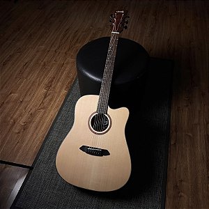 Violão Eletroacústico Tonante Abalone 41” Tampo Sólido Spruce Natural Fosco