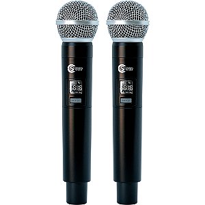 Microfone Sem Fio Duplo Custom Sound CW-40 UHF 48 Canais