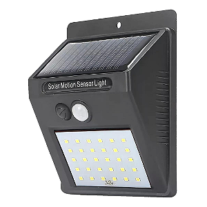 Luminária Solar Led Com Sensor Jardim Luz 20leds