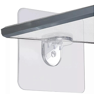 Kit 4 Suportes Adesivo Prateleira Mão Francesa Transparente