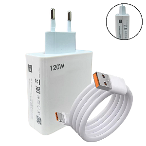 Carregador Turbo 120w P/ Xiaomi Fast Charging Type-c