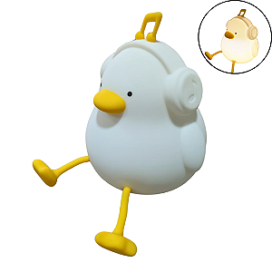 Abajur De Mesa Luminária Fofa Decoração Patinho De Silicone