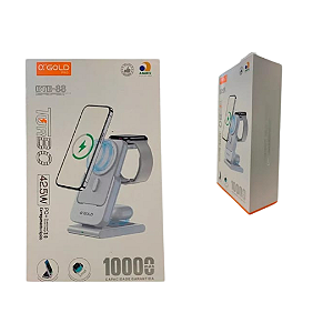 Carregador Indução 3em1 10000mah Para Celular Relógio E Fone