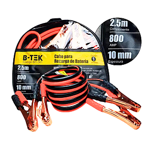 Cabo Carga Bateria 2.5m 800 Amperes 10mm Shupeta Automotivo