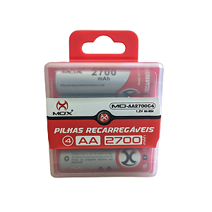 Pilha Mox AARecarregável MO-AA2700c4 Cilíndrica