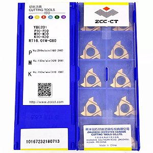 Inserto Pastilha de Rosca RT16 Externa 60º - CX 10 Pçs - ZCC