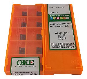 Inserto Pastilha  Fresamento Apkt 1035 Pdsr Op 1315 Oke Inox