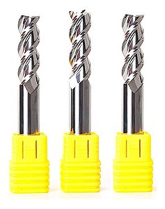 Fresa Topo Reto Metal Duro 5mm 3 Corte Alumínio Canal Polido