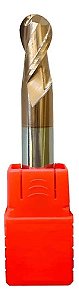 Fresa Esférica Metal Duro 8mm 2 Cortes 55hrc Cobertura Tisin