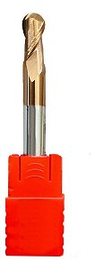 Fresa Esférica Metal Duro 6mm 2 Cortes 55hrc Cobertura Tisin