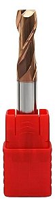 Fresa Topo Metal Duro 8mm 2 Cortes Com Cobertura Tialn Hrc55