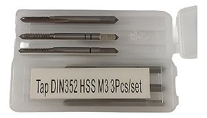 Jogo De Macho Manual Rosca M3 X 0,5mm 3 Peças Hss